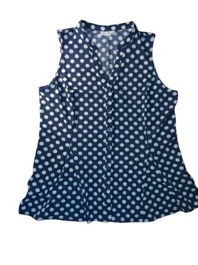 Charter Club Blue Denim-Style Polka Dot Shorts Size Medium